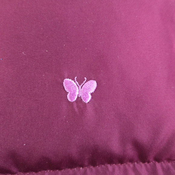 Y2K Aeropostale Purple Down Filled Mock Neck Full Zip Puffer Vest Size Medium - Picture 3 of 8